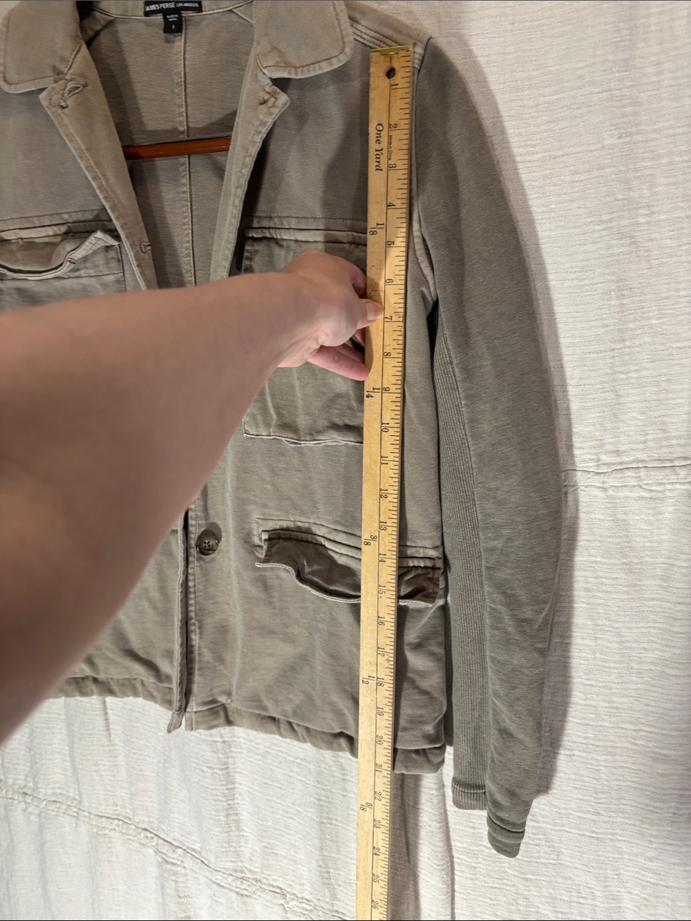 James Perse Mixed Media Surplus Utility Jacket Marsh Green Cotton Size 1 Small - Picture 4 of 7